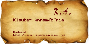 Klauber Annamária névjegykártya