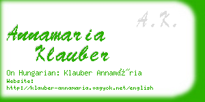 annamaria klauber business card